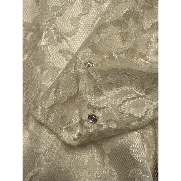 Vintage Lace Ivory Blouse With Satin Lining, Sz 7/8 - Picture 4 of 9